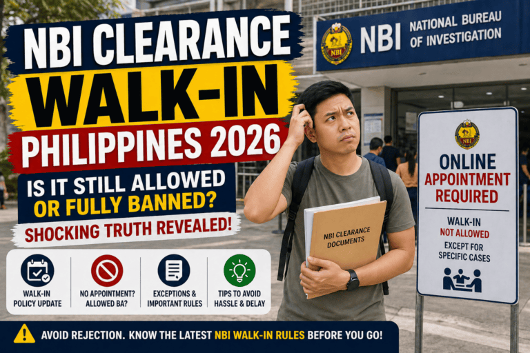 NBI Clearance Walk-In Philippines 2026 Is It Still Allowed or Fully Banned Shocking Truth Revealed